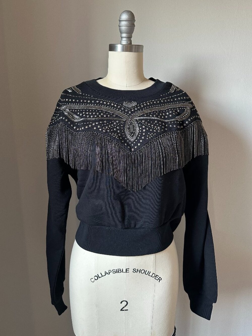 AllSaints Embellished Fringe Sweatshirt | Studded Detail